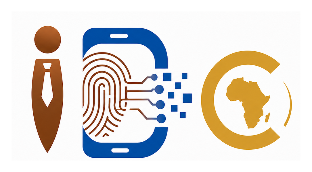 Logo ID.C — I, empreinte, D, circuits et C avec la carte de l'Afrique